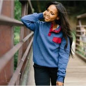 Zyia navy quilted pullover Medium